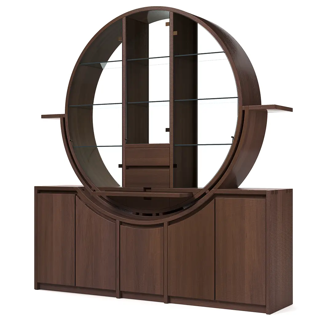 Aparador Norka Nogal Vitrina Bar Norka